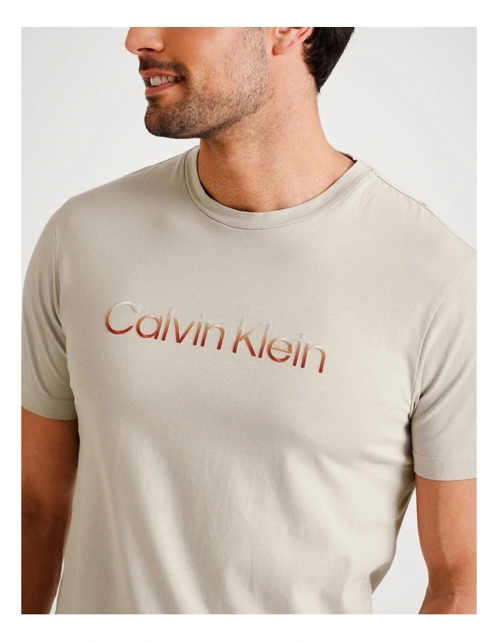 Raised Ombre Embroidery T-shirt in Dove image 3