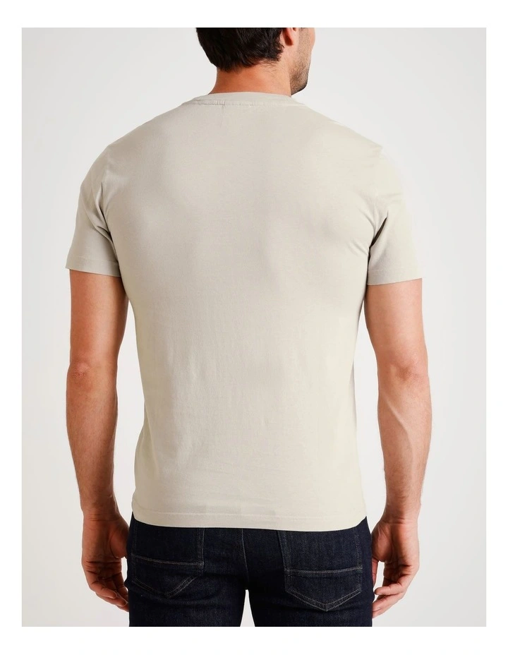 Raised Ombre Embroidery T-shirt in Dove image 4
