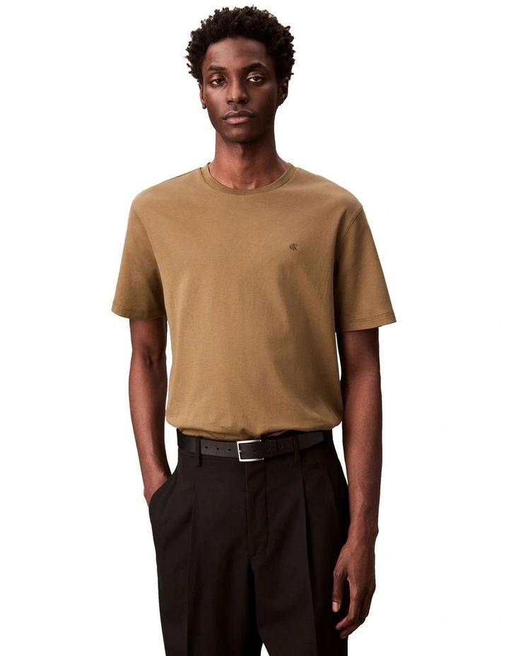 Supima Chest Embroider Crewneck Tee in Capers image 1