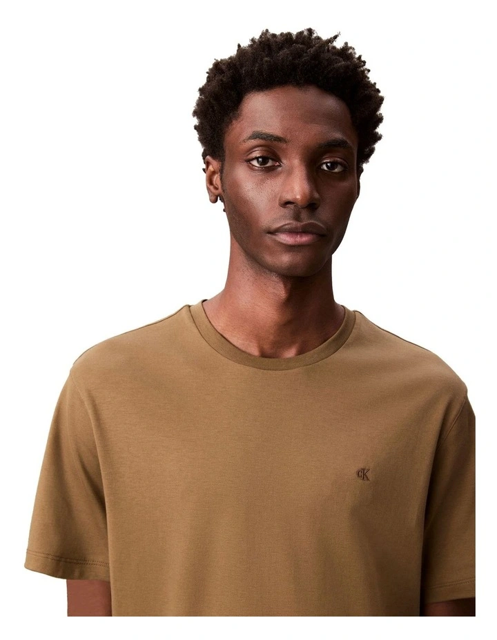 Supima Chest Embroider Crewneck Tee in Capers image 3