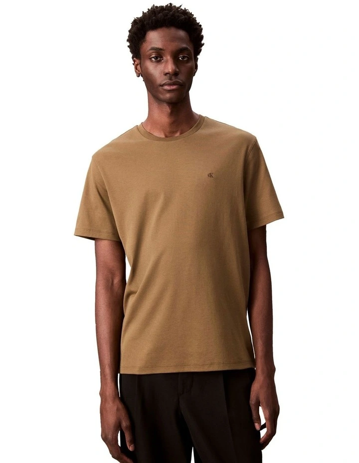 Supima Chest Embroider Crewneck Tee in Capers image 4