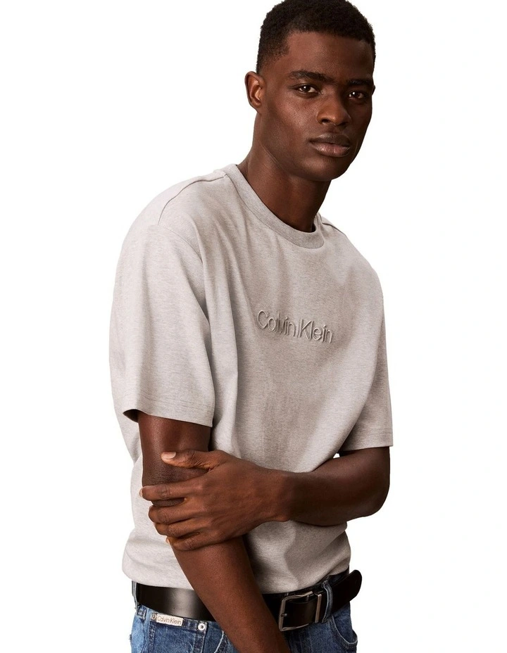 Relaxed Fashion Logo Tee in Grey Heather image 3