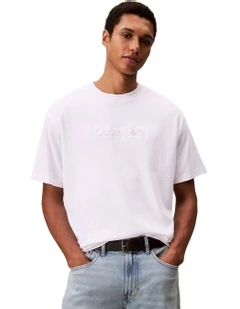 Relaxed Fashion Logo Tee in Bright White