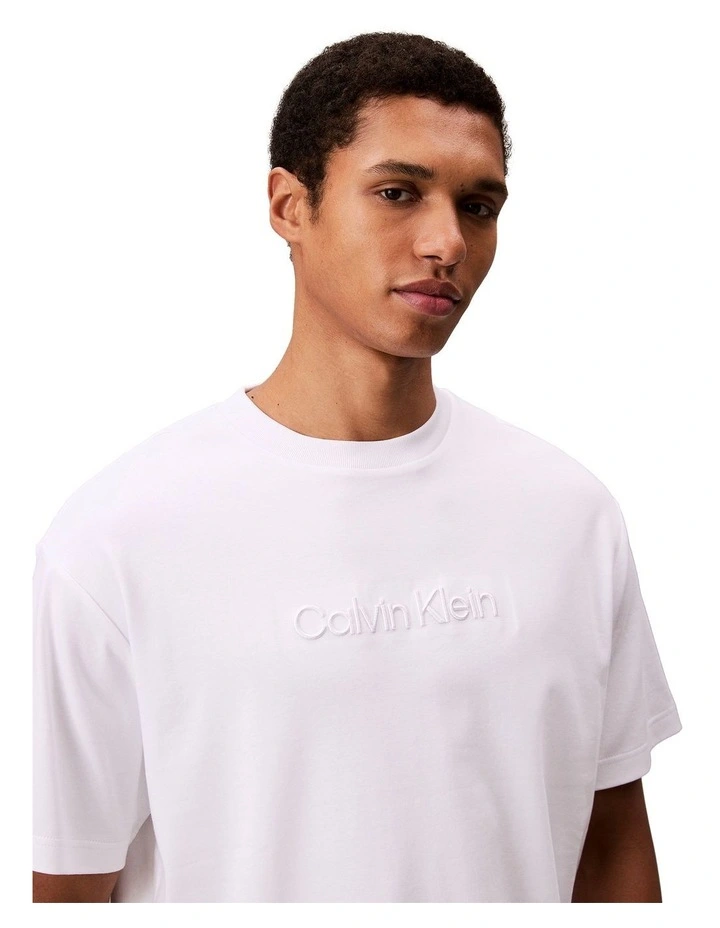 Relaxed Fashion Logo Tee in Bright White image 3
