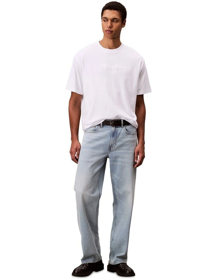 Relaxed Fashion Logo Tee in Bright White image 4