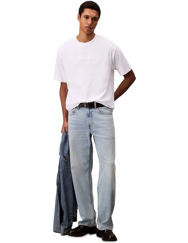 Relaxed Fashion Logo Tee in Bright White image 5