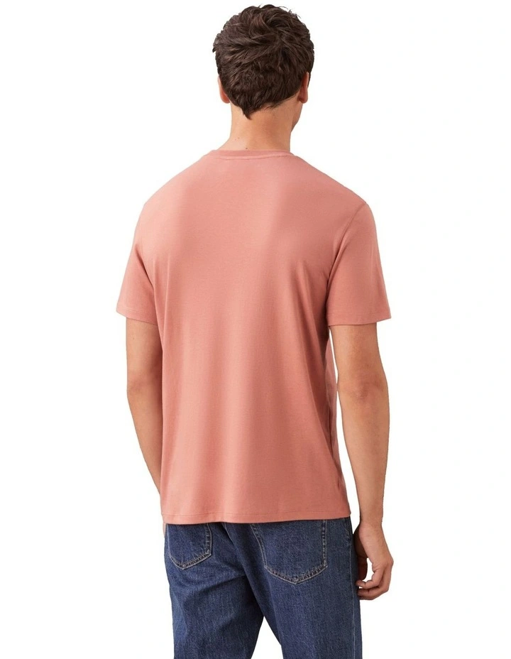 Supima Chest Emb Crewneck Tee in Sunset Rose image 2