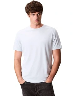 Supima Chest Emb Crewneck Tee in Plein Air