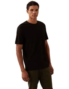 Linen Cotton T-shirt in Ck Black
