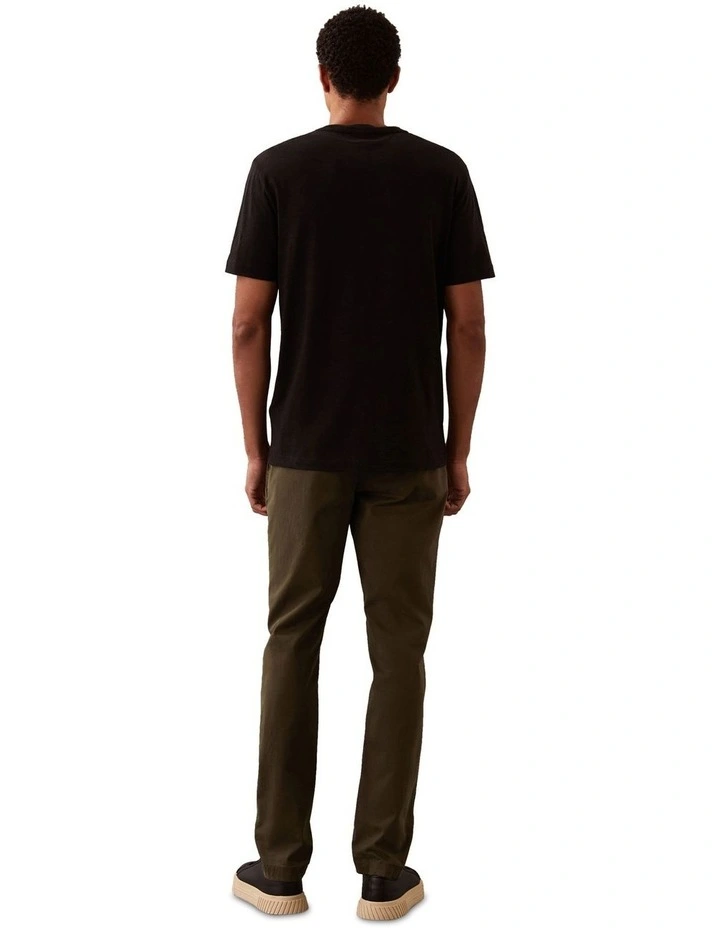 Linen Cotton T-shirt in Ck Black image 2