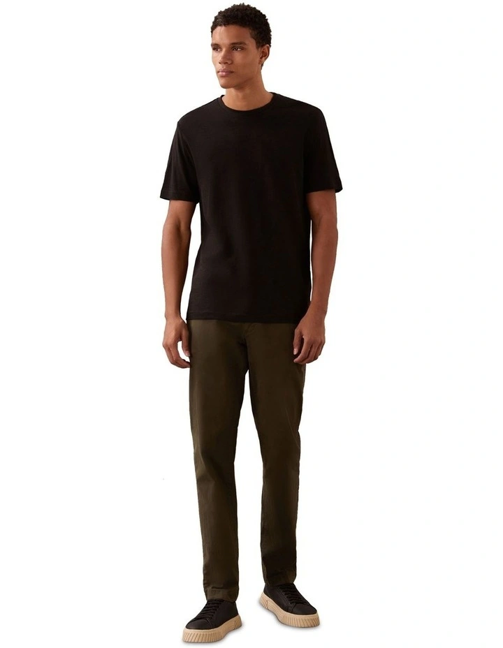 Linen Cotton T-shirt in Ck Black image 4