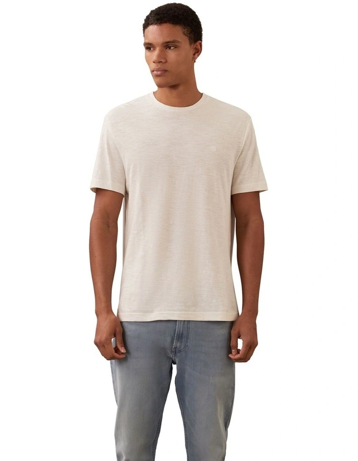 Linen Cotton T-shirt in Tofu image 1