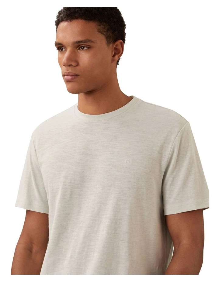 Linen Cotton T-shirt in Smoke image 3
