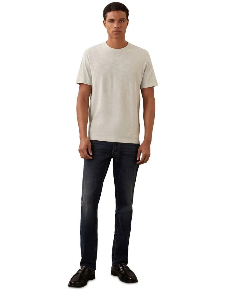 Linen Cotton T-shirt in Smoke image 4