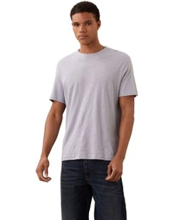 Linen Cotton T-shirt in Zen Blue