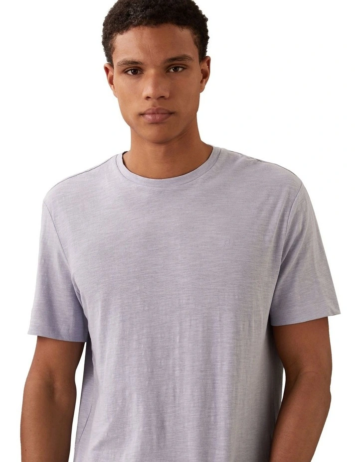 Linen Cotton T-shirt in Zen Blue image 3