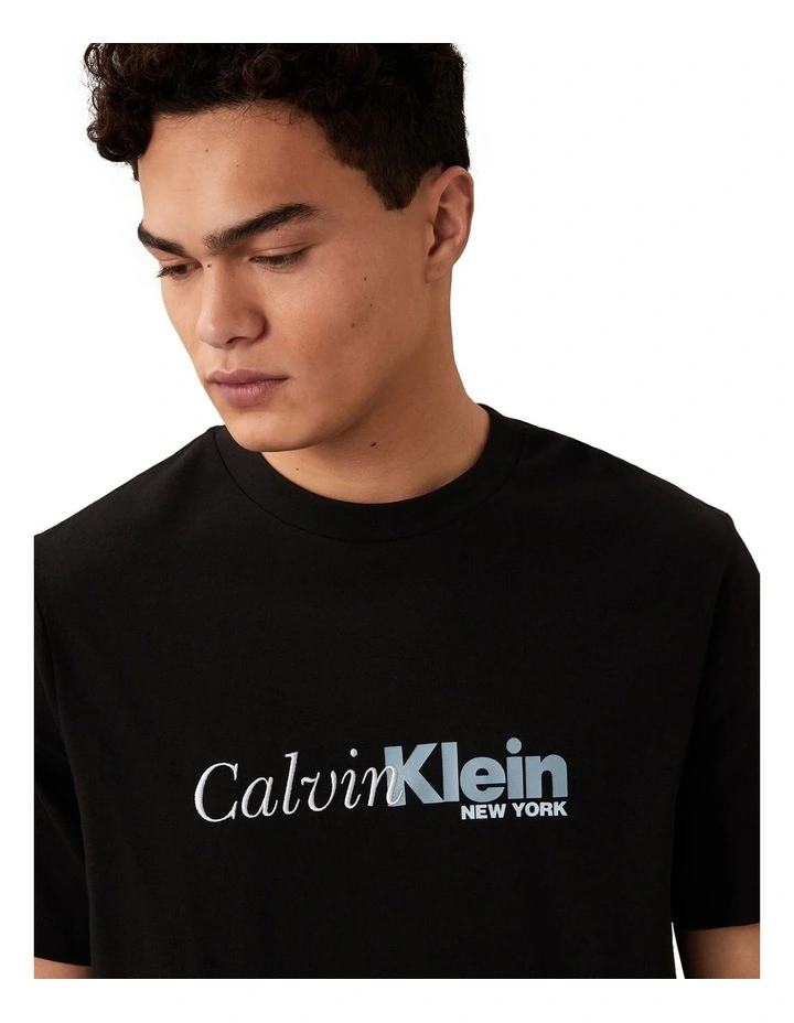 Cursive Graphic Tee in Black image 3