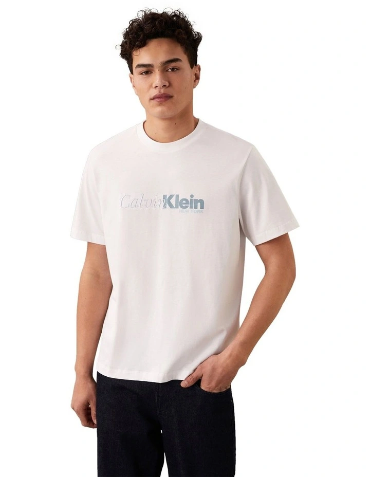 Cursive Graphic Tee in Brilliant White image 1