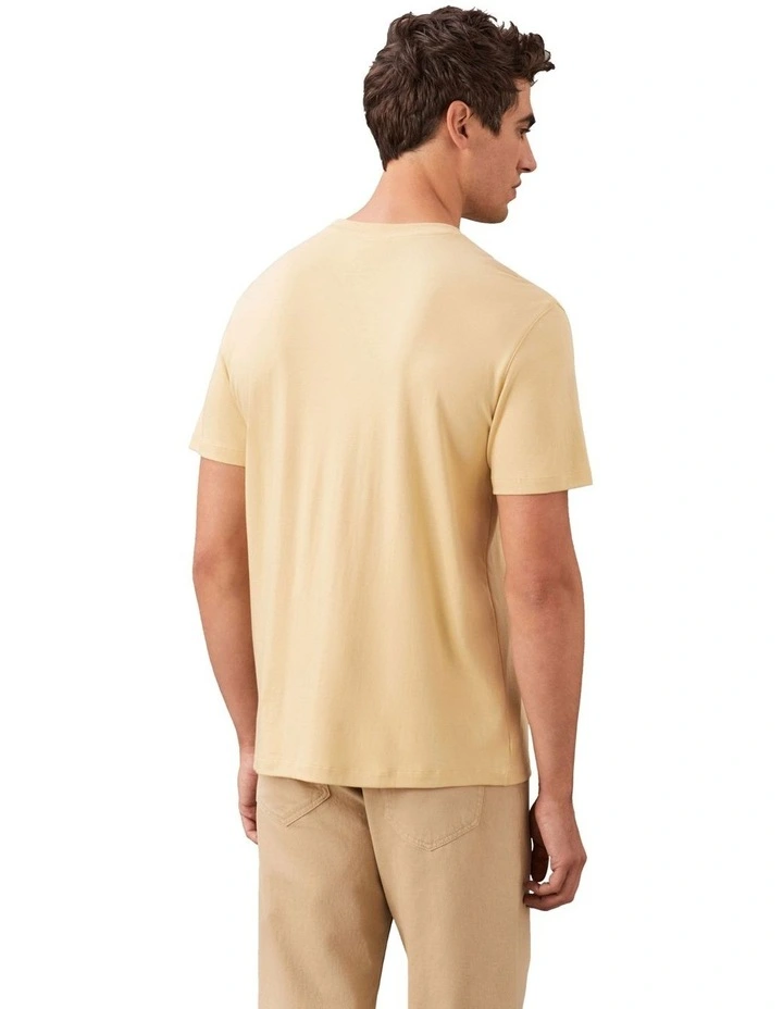 Supima Chest Embroided Crewneck Tee in Yellow image 2