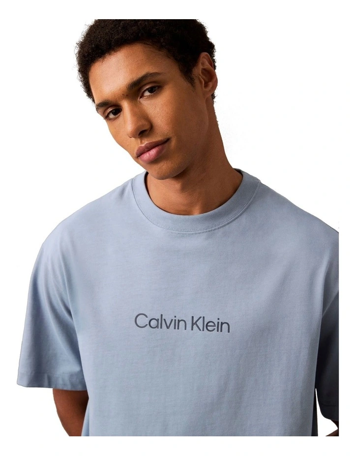Relaxed Standard Logo Crewnk Tee in Faded Denim image 3
