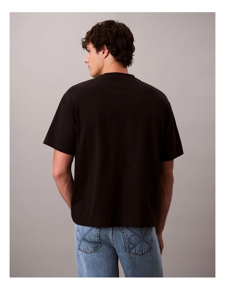Relaxed Standard Logo Crewnk Tee in Black image 2