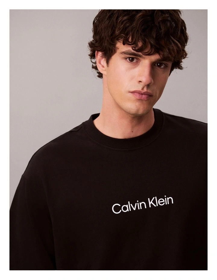 Relaxed Standard Logo Crewnk Tee in Black image 4