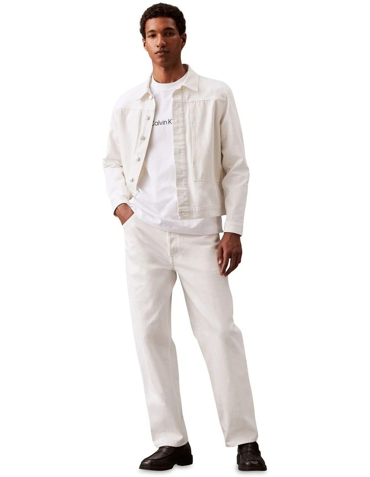 Relaxed Standard Logo Crewnk Tee in Brilliant White image 4