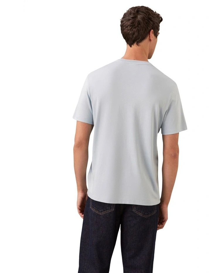 Supima Chest Embroidery Crewneck Tee in Winter Sky image 2
