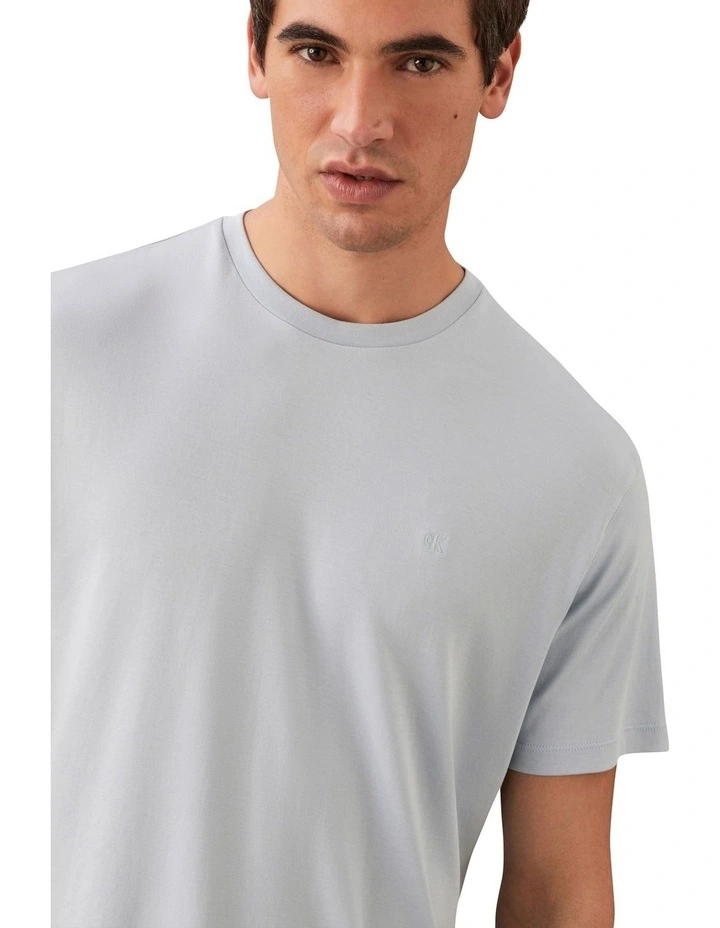 Supima Chest Embroidery Crewneck Tee in Winter Sky image 3