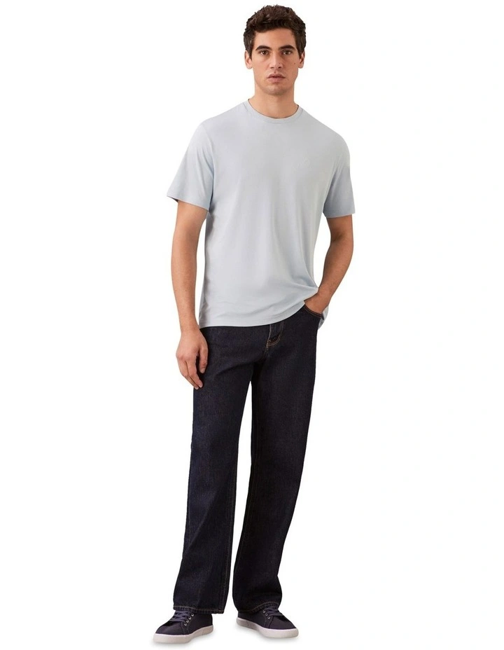 Supima Chest Embroidery Crewneck Tee in Winter Sky image 4