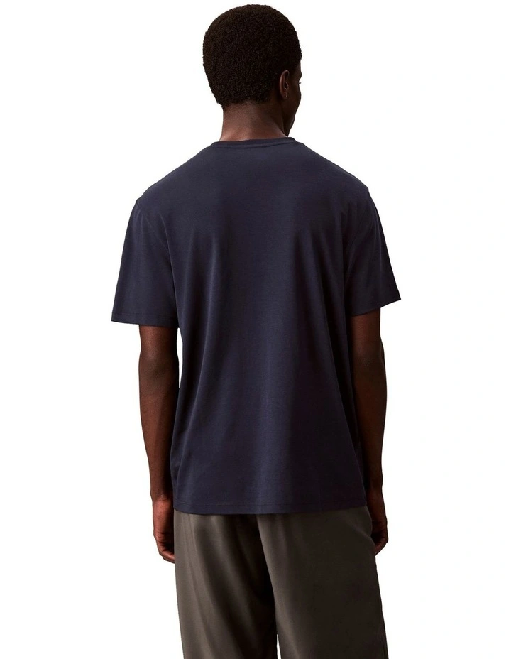 Supima Chest Embroidery Crewneck Tee in Navy image 2