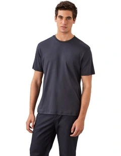 Supima Chest Embroidery Crewneck Tee in Ink