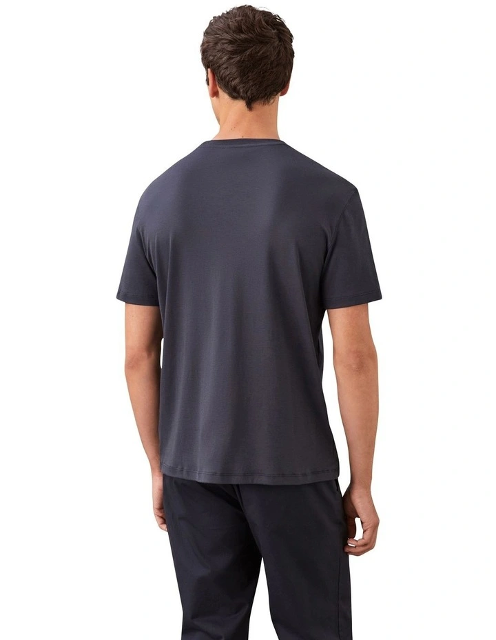 Supima Chest Embroidery Crewneck Tee in Ink image 2