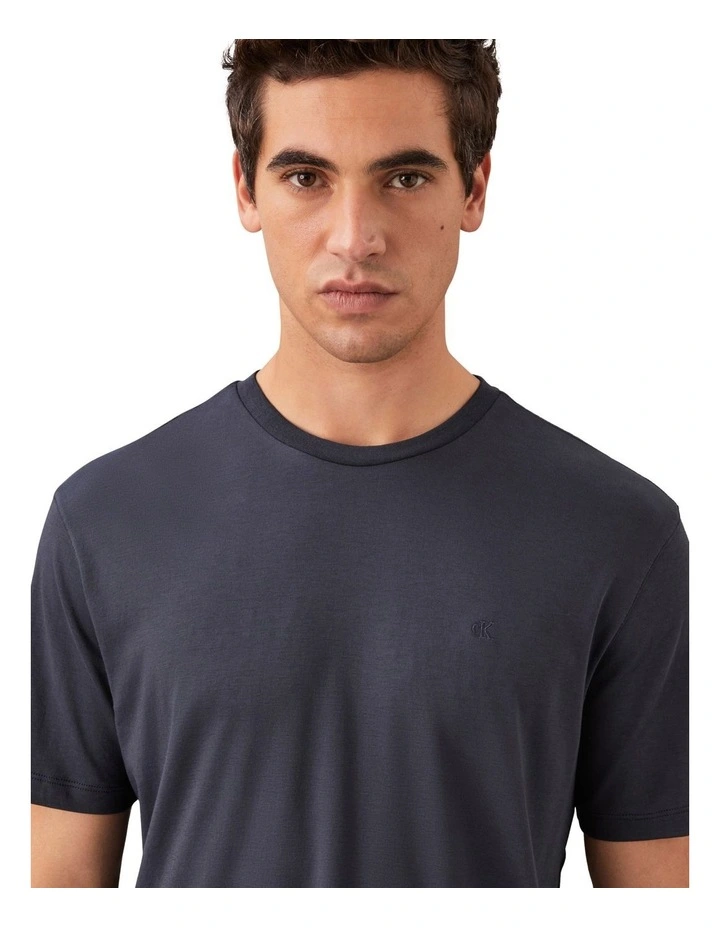 Supima Chest Embroidery Crewneck Tee in Ink image 3