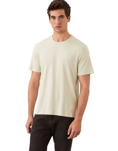Supima Chest Embroidery Crewneck Tee Tender Greens