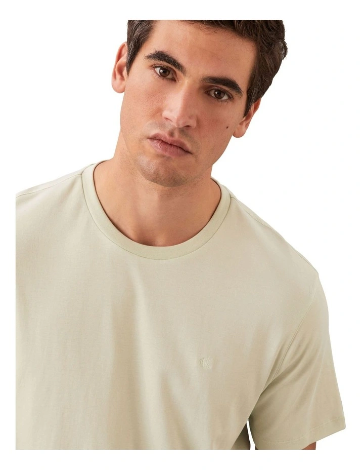 Supima Chest Embroidery Crewneck Tee Tender Greens image 3