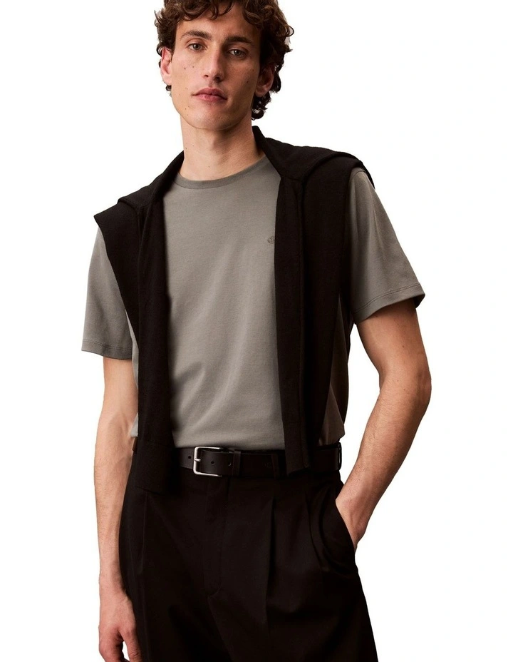 Supima Chest Embroidery Crewneck Tee in Sedona Sage image 3