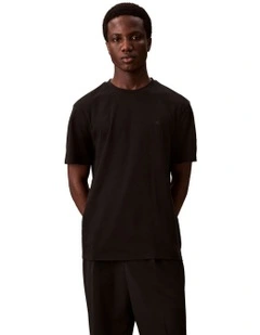 Supima Chest Embroidery Crewneck Tee Black