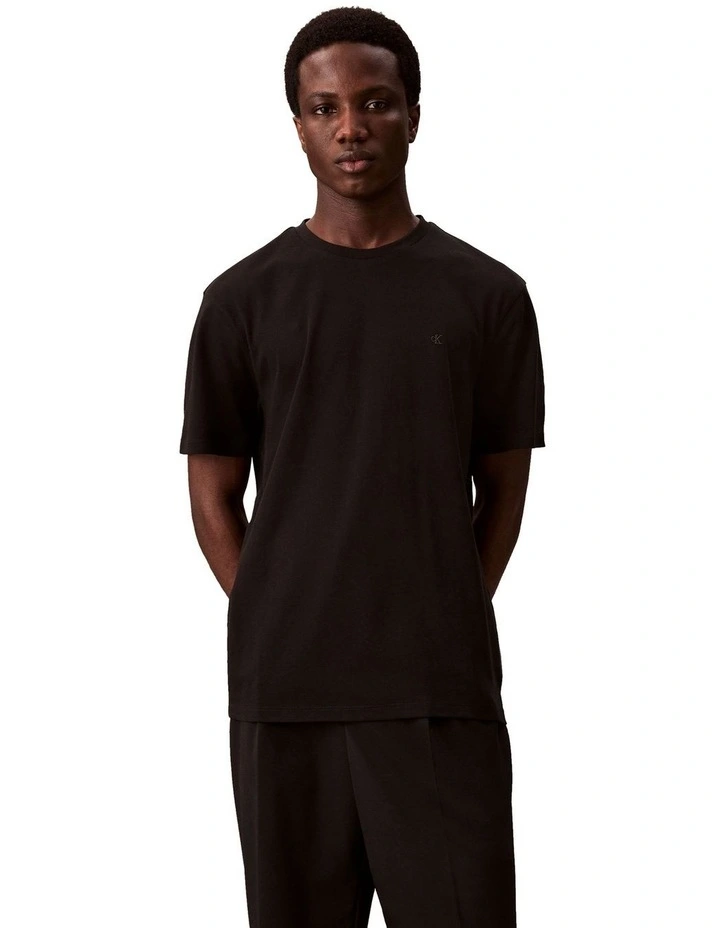 Supima Chest Embroidery Crewneck Tee Black image 1