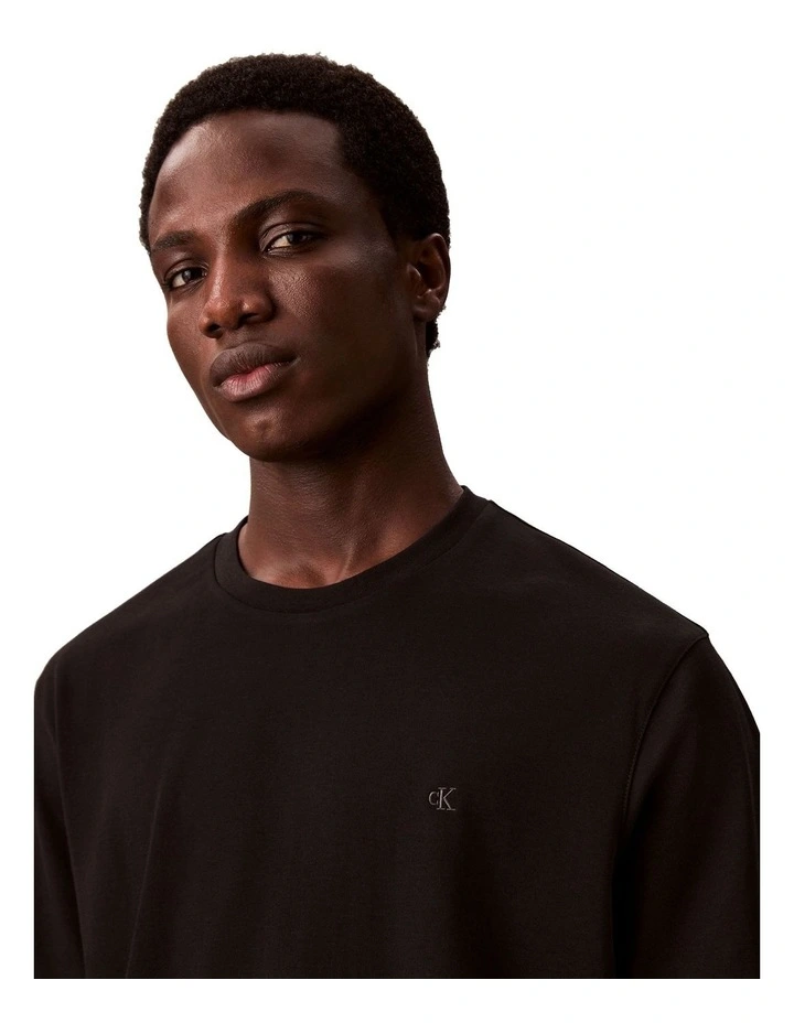 Supima Chest Embroidery Crewneck Tee Black image 3