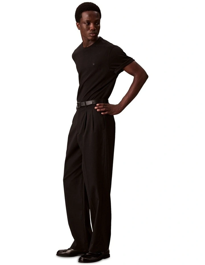 Supima Chest Embroidery Crewneck Tee Black image 5