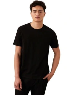 Solid Liquid Crew neck Tee in Black Beauty
