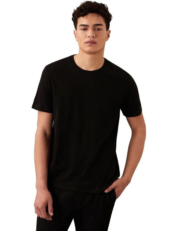 Solid Liquid Crew neck Tee in Black Beauty image 1