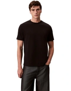 Luxe Interlock Cotton Tee in Black