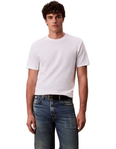 Luxe Interlock Cotton Tee in Bright White