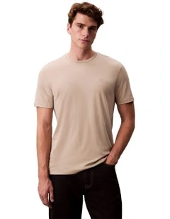 Supima Chest Embro T-shirt in Ancient Marble