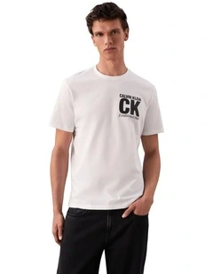 30s Corner Graphic Tee in Brilliant White