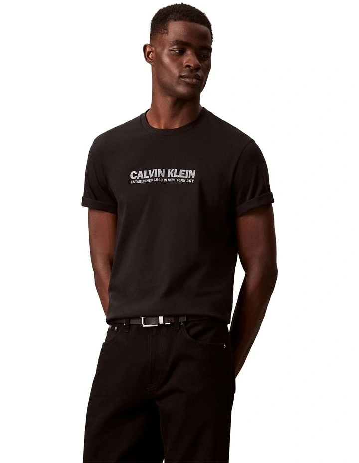 Short Sleeve Logo Graphic Tee in Black image 1