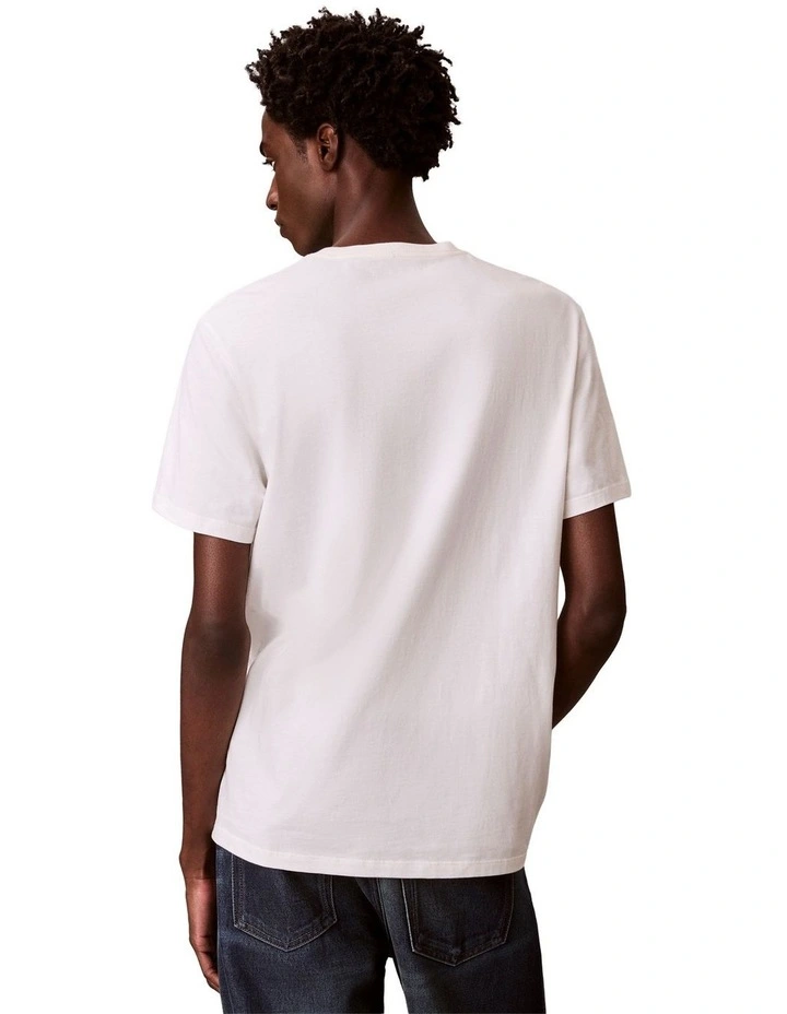 Short Sleeve Logo Graphic Tee in White Greige image 2