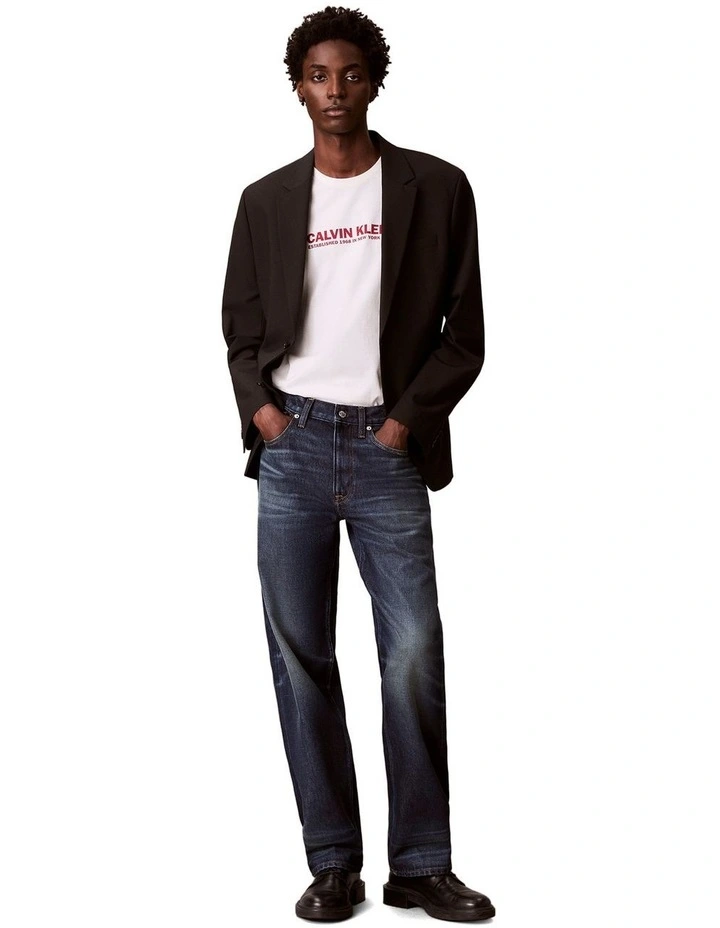 Short Sleeve Logo Graphic Tee in White Greige image 5